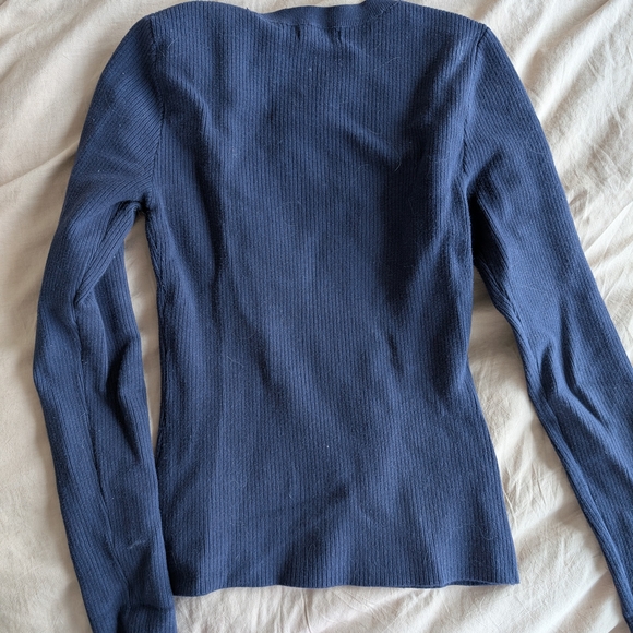 Good American Deep Blue Ribbed Top - Picture 5 of 8